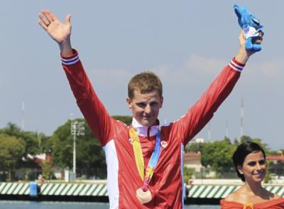 McMahon on the podium at PanPac's 